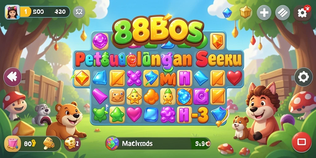 Tampilan gameplay seru di 88BOS dengan elemen Match-3 yang menarik.