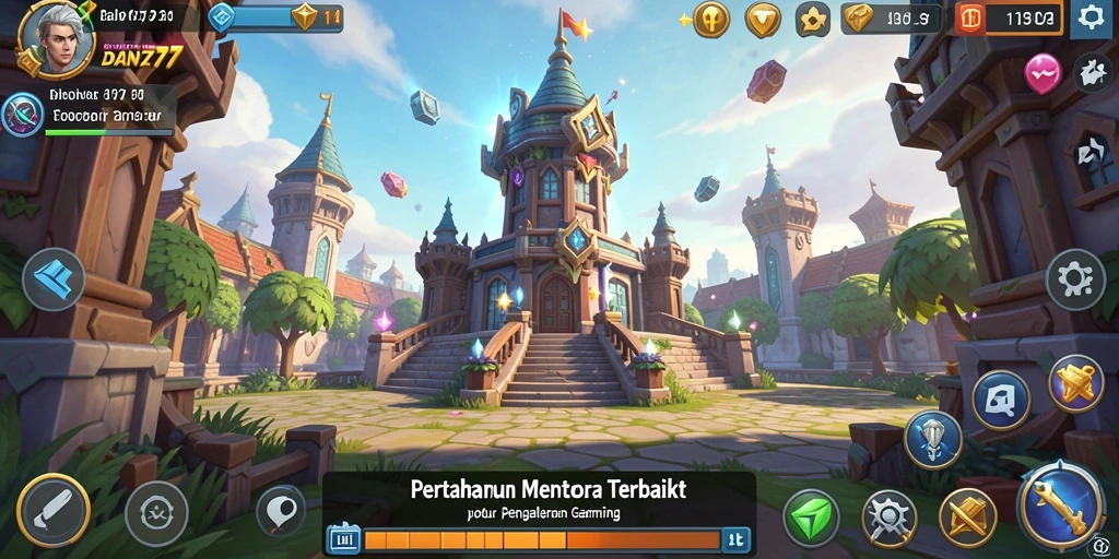 Screenshot utama menunjukkan aksi intens dari game Tower Defense.