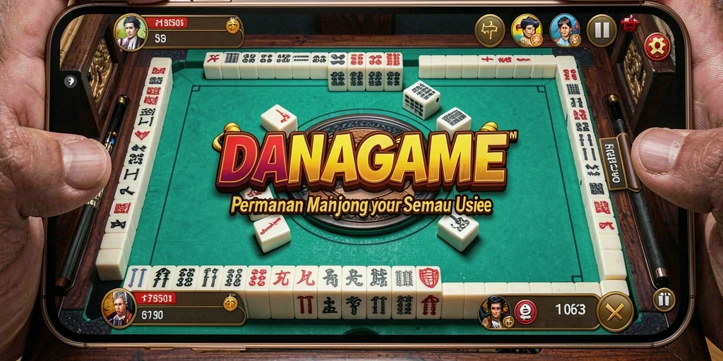 Tampilan gameplay menarik dari DANAGAME dengan berbagai level Mahjong.