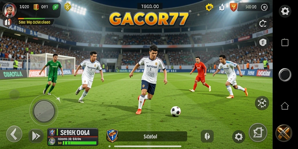 Tampilan gameplay GACOR77 yang mendebarkan dalam pertandingan sepak bola.