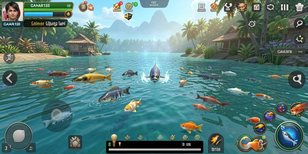 Tampilan gameplay GAHAR188 yang mengasyikkan saat memancing.