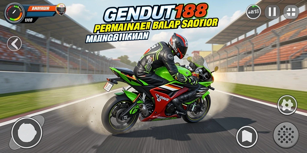 Tampilan gameplay GENDUT188 dalam balapan motor yang menegangkan.