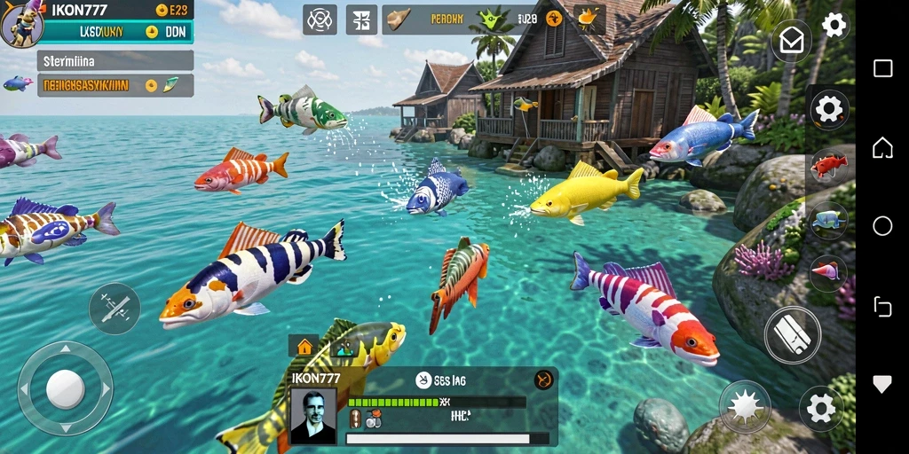 Tampilan gameplay seru di IKON777 saat menembak ikan.