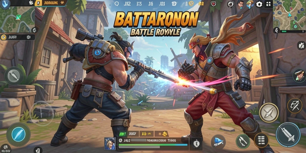 Screenshot JJ62 menampilkan aksi intens dalam mode Battle Royale.
