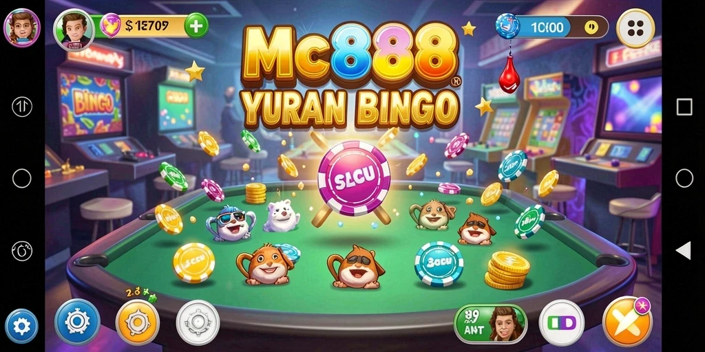 Screenshot gameplay MC888 menampilkan suasana permainan Bingo yang menggembirakan.