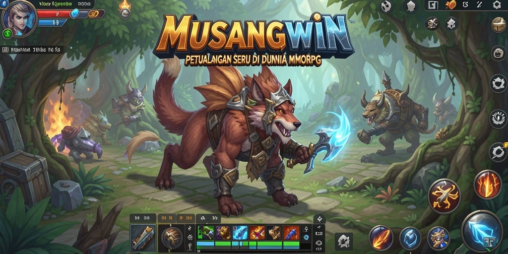 Tangkapan layar MUSANGWIN menunjukkan aksi seru dalam pertempuran MMORPG.