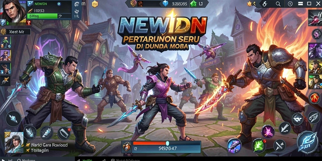 Tampilan gameplay seru di arena pertarungan MOBA.