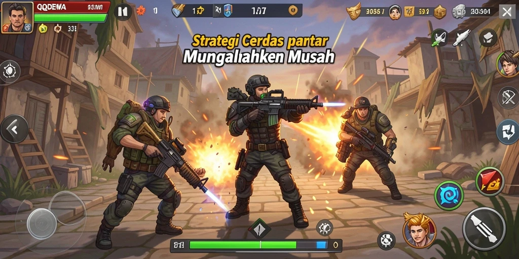 Tampilan gameplay strategi yang seru dari QQDEWA.
