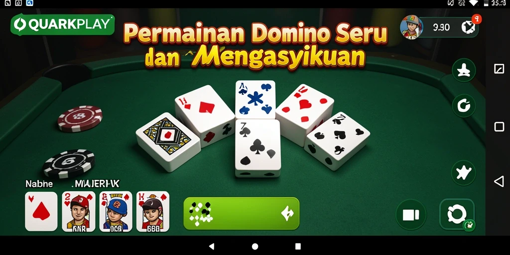 Screenshot gameplay QUARKPLAY yang menampilkan aksi domino seru.