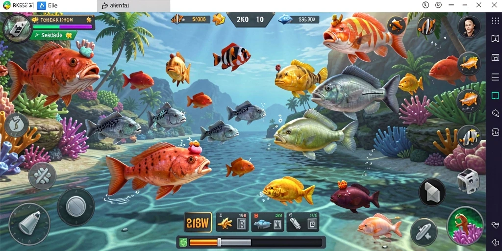Tampilan gameplay menarik dari RK55 yang penuh aksi Tembak Ikan.
