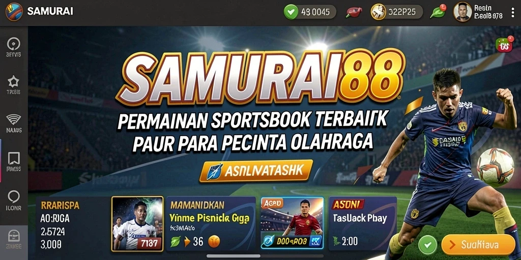 Tampilan layar utama SAMURAI88 dengan berbagai pilihan taruhan olahraga.