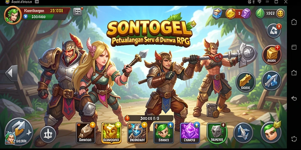 Screenshot gameplay yang epic dari petualangan RPG SONTOGEL.