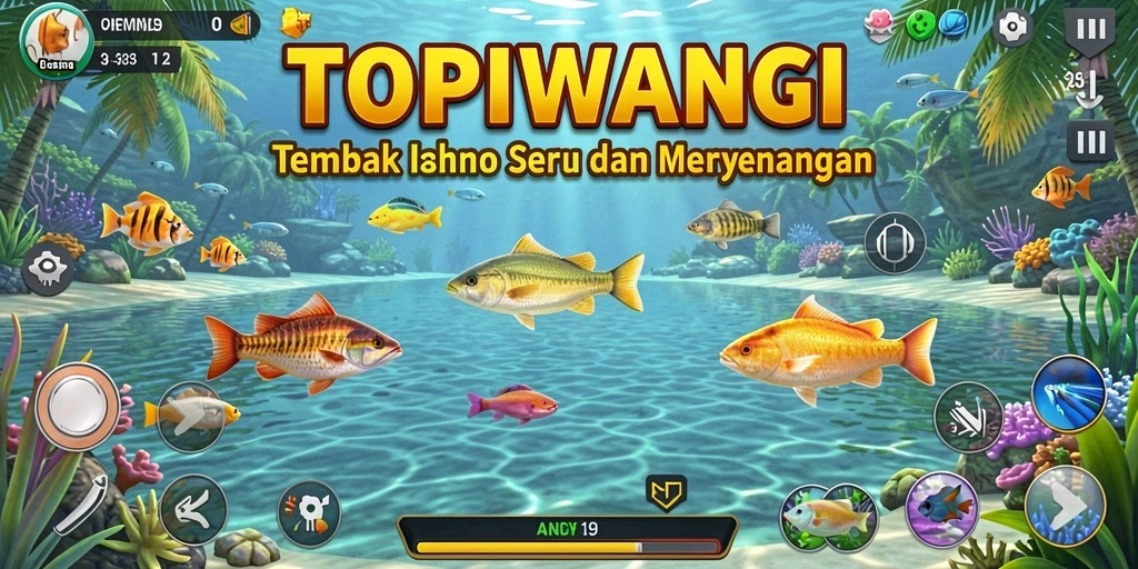Gameplay seru menembak ikan di TOPIWANGI.
