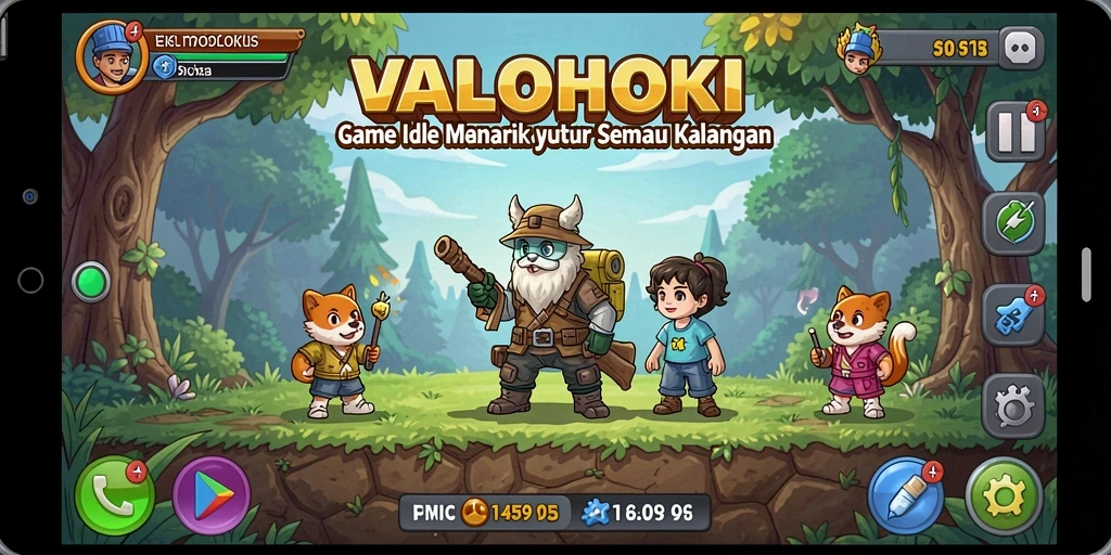 Tampilan gameplay <strong>VALOHOKI</strong> yang menarik dan mengasyikkan dalam mode Idle.