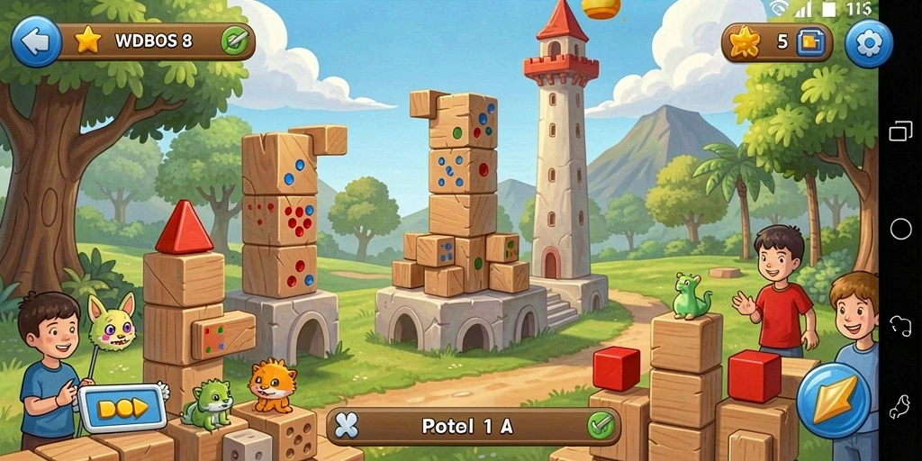 Screenshot gameplay WDBOS menampilkan tantangan Puzzle yang menarik.