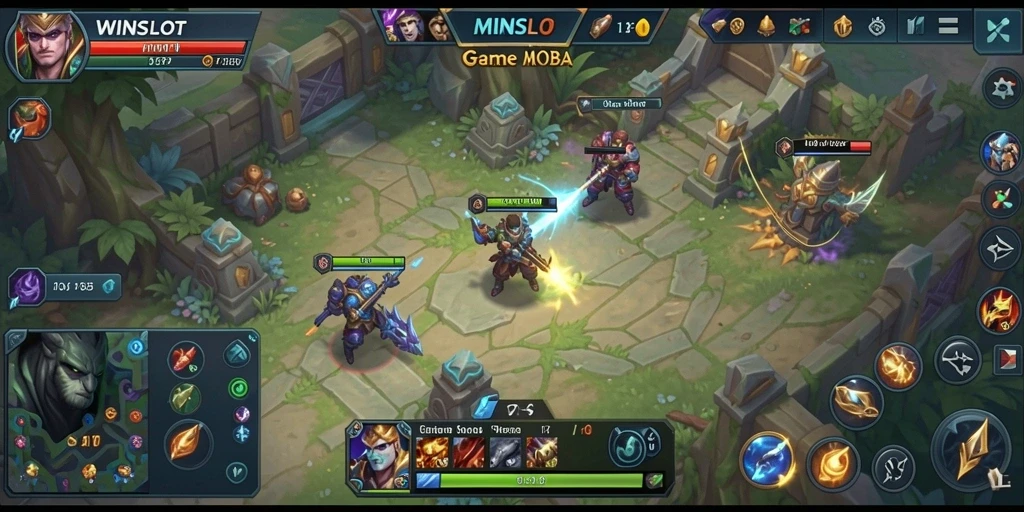 Tampilan gameplay seru di WINSLOT dengan pertempuran intens di arena.