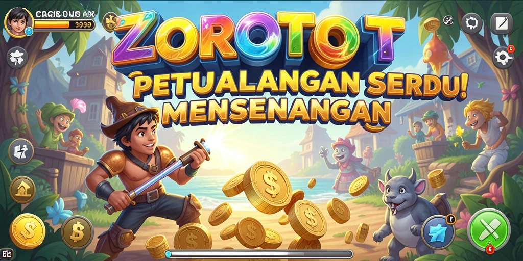 Screenshot utama ZOROTOTO yang menunjukkan keseruan gameplay Arcade.