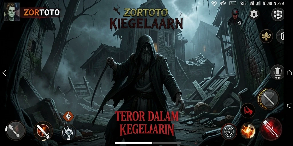Tampilan gameplay ZORTOTO yang mencekam dan menakutkan.